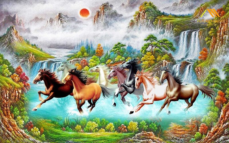Tranh Mã Đáo Thành Công Làm Quà Tặng Cho Tân Gia